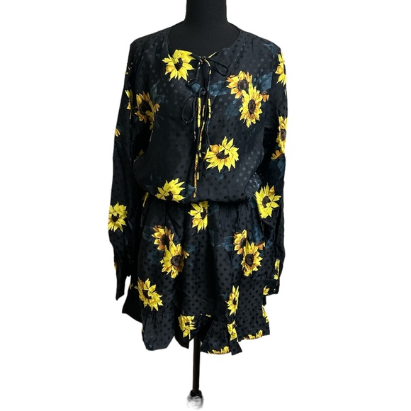 The KOOPLES Sunflower long Sleeve Sunflower Dress, Size 1 is a Small - Picture 2 of 7